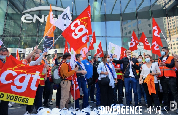 Manifestation de l intersyndicale de suez contre l offre de veolia