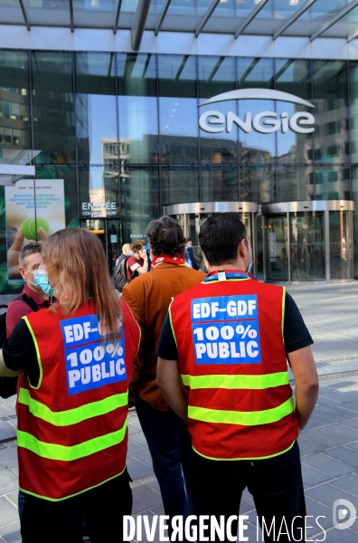 Manifestation de l intersyndicale de suez contre l offre de veolia