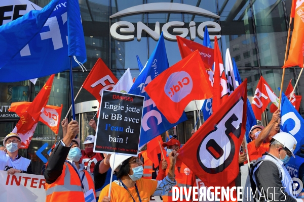 Manifestation de l intersyndicale de suez contre l offre de veolia