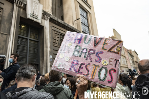 Marseille, manisfestation des restaurateurs et cafetiers contre les nouvelles mesures sanitaires