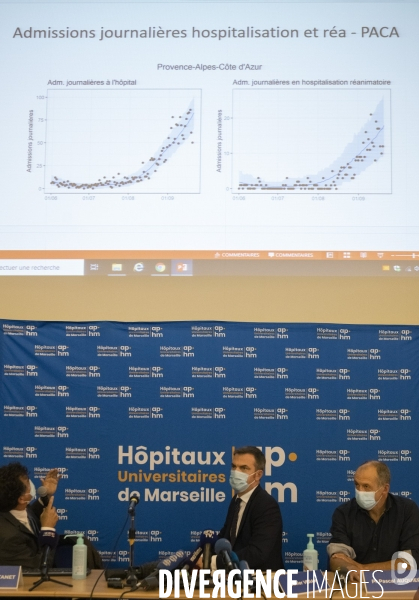 Conférence de presse d Olivier Véran à la Timone