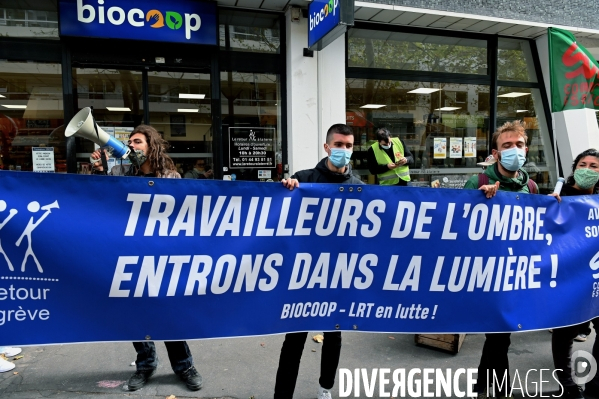 Greve et manifestation des employés de Biocoop