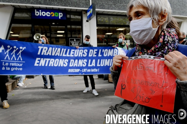 Greve et manifestation des employés de Biocoop