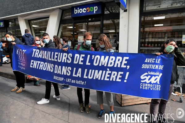 Greve et manifestation des employés de Biocoop