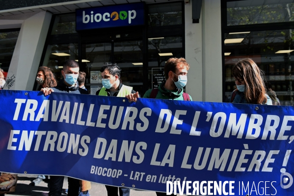 Greve et manifestation des employés de Biocoop