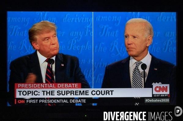Donald Trump, Joe Biden. Débat télévisé pour l élection présidentielle.