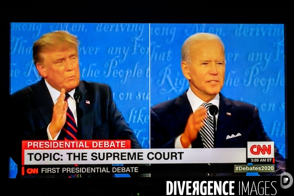 Donald Trump, Joe Biden. Débat télévisé pour l élection présidentielle.