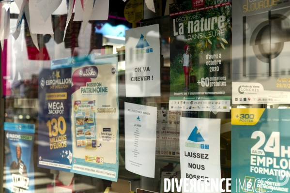 Restaurateur affiche : Laissez nous bosser / Covid-19