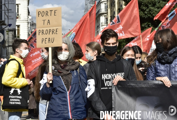Animaux : Marche Contre La Fourrure 2020. Animals: March Against Fur 2020.