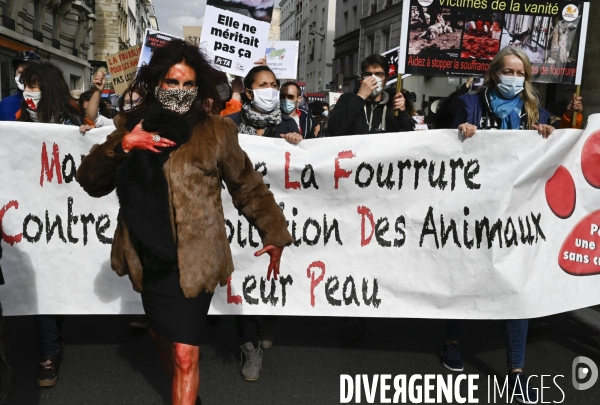 Animaux : Marche Contre La Fourrure 2020. Animals: March Against Fur 2020.