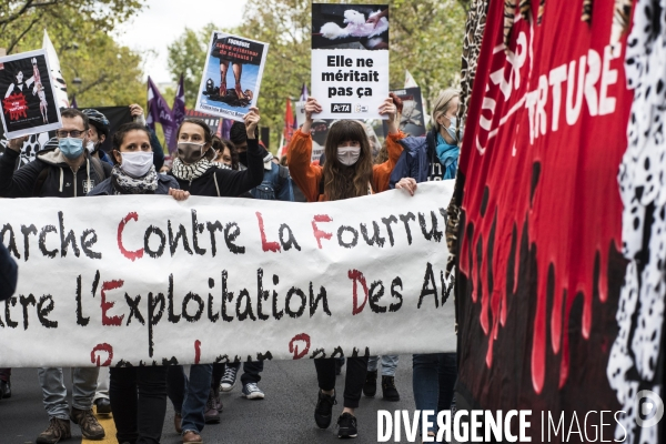 Animaux : Marche Contre La Fourrure 2020. Animals: March Against Fur 2020.