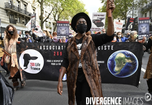 Animaux : Marche Contre La Fourrure 2020. Animals: March Against Fur 2020.