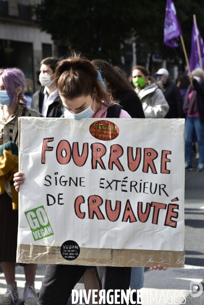 Animaux : Marche Contre La Fourrure 2020. Animals: March Against Fur 2020.