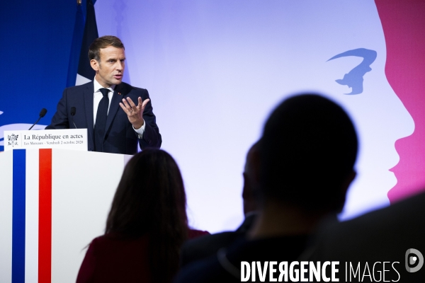 Emmanuel MACRON aux Mureaux, lutte contre les séparatismes.