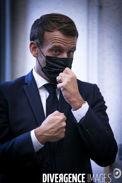 Emmanuel MACRON aux Mureaux, lutte contre les séparatismes.