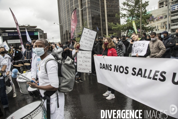 Manifestation des gérants et clients de salles de sports