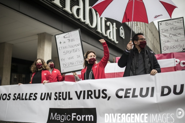 Manifestation des gérants et clients de salles de sports
