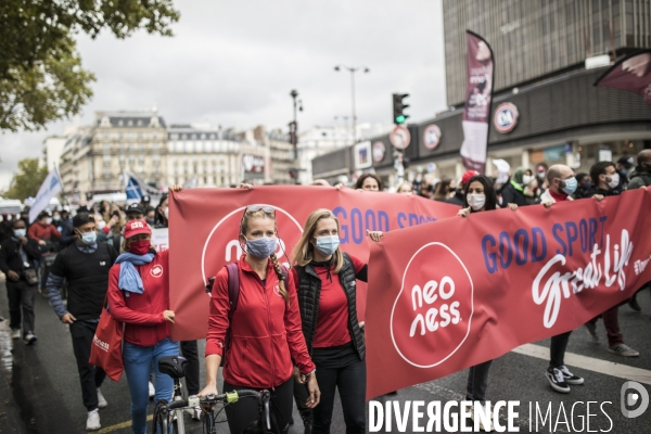 Manifestation des gérants et clients de salles de sports