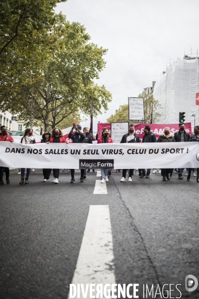 Manifestation des gérants et clients de salles de sports