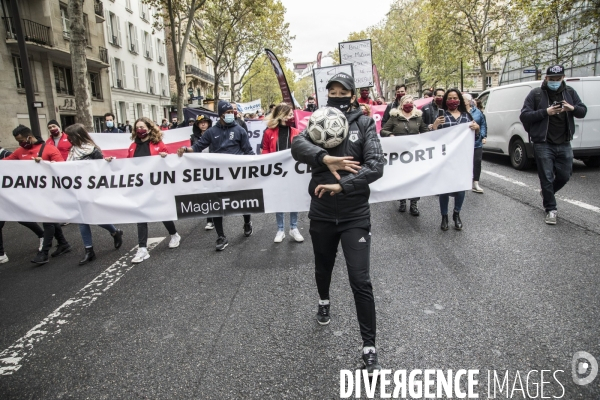 Manifestation des gérants et clients de salles de sports