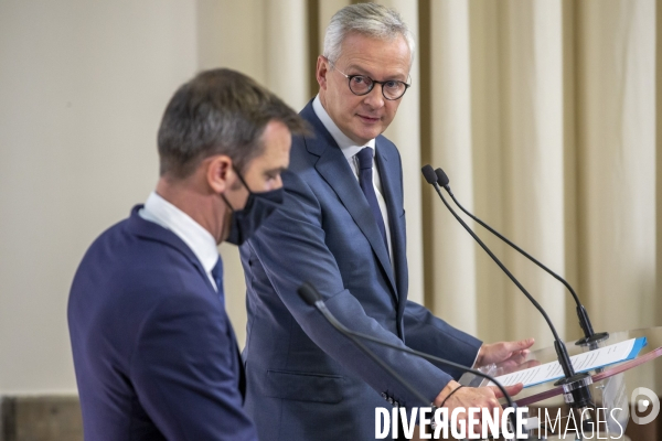 Olivier Véran et Bruno Le Maire: point presse sur l épidémie de Covid-19