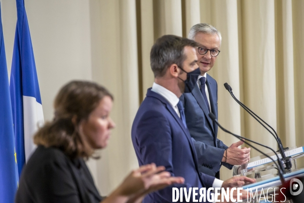 Olivier Véran et Bruno Le Maire: point presse sur l épidémie de Covid-19