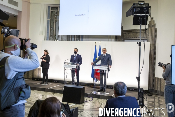 Olivier Véran et Bruno Le Maire: point presse sur l épidémie de Covid-19