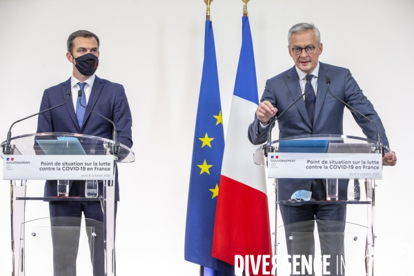 Olivier Véran et Bruno Le Maire: point presse sur l épidémie de Covid-19