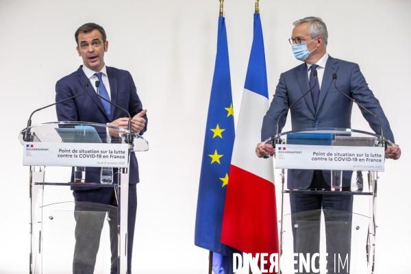 Olivier Véran et Bruno Le Maire: point presse sur l épidémie de Covid-19