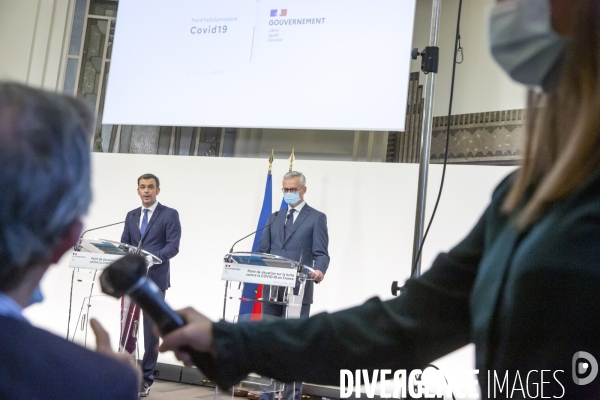 Olivier Véran et Bruno Le Maire: point presse sur l épidémie de Covid-19