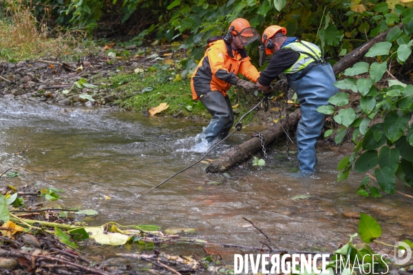 Travaux d entretien des berges d une rivière