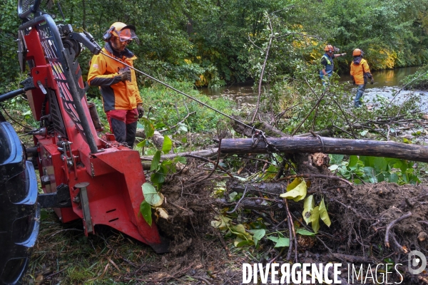 Travaux d entretien des berges d une rivière