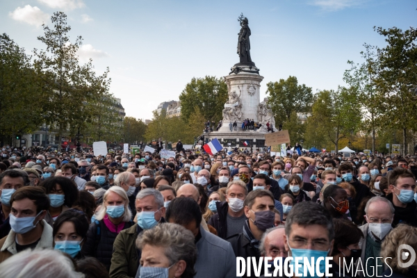 Rassemblement en hommage à Samuel Paty