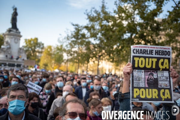 Rassemblement en hommage à Samuel Paty