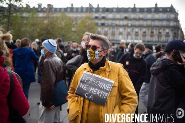 Rassemblement en hommage à Samuel Paty