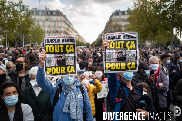 Rassemblement en hommage à Samuel Paty