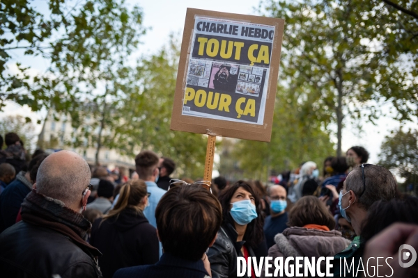 Rassemblement en hommage à Samuel Paty