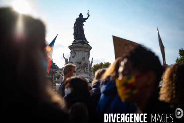 Rassemblement en hommage à Samuel Paty