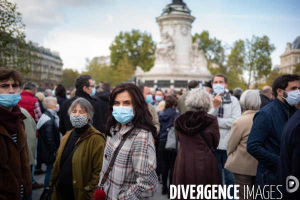 Rassemblement en hommage à Samuel Paty