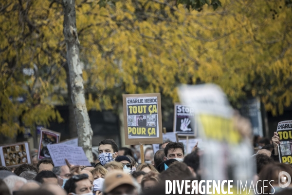 Rassemblement en hommage à Samuel Paty 18102020