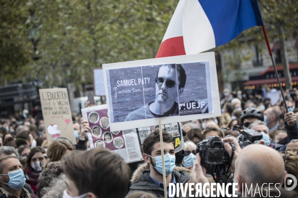 Rassemblement en hommage à Samuel Paty 18102020