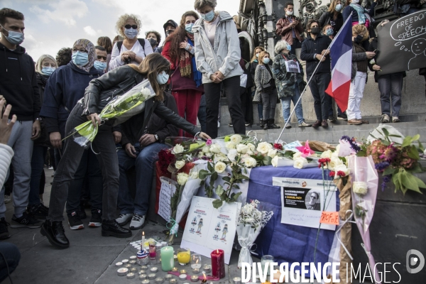 Rassemblement en hommage à Samuel Paty 18102020