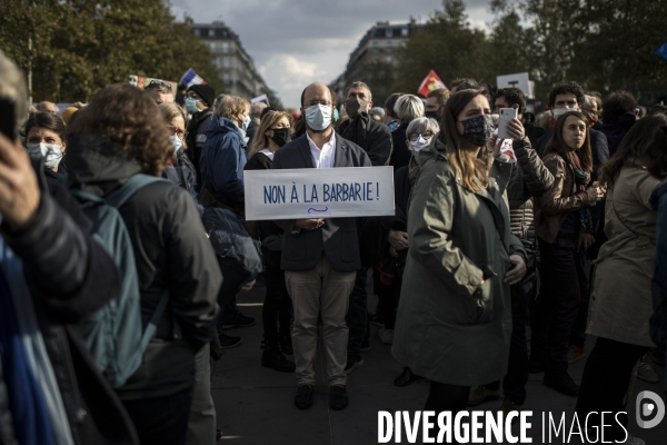 Rassemblement en hommage à Samuel Paty 18102020