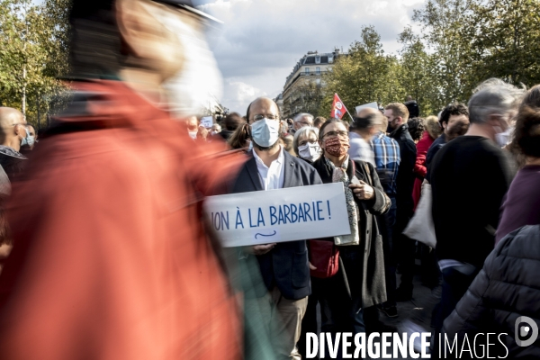 Rassemblement en hommage à Samuel Paty 18102020