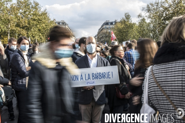 Rassemblement en hommage à Samuel Paty 18102020