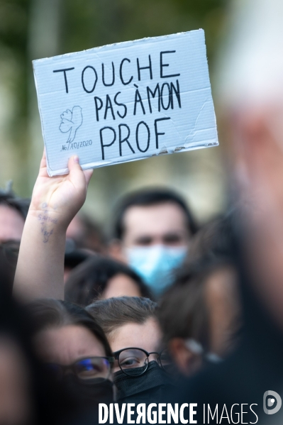 Manifestation à la mémoire de Samuel Paty, professeur décapité par un islamiste.