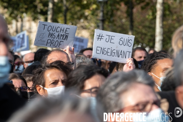 Manifestation à la mémoire de Samuel Paty, professeur décapité par un islamiste.