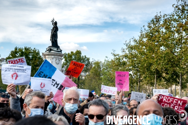 Manifestation à la mémoire de Samuel Paty, professeur décapité par un islamiste.