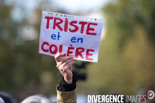 Manifestation à la mémoire de Samuel Paty, professeur décapité par un islamiste.