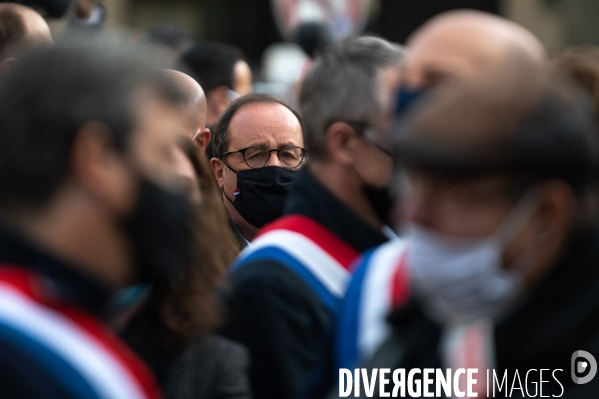 Manifestation à la mémoire de Samuel Paty, professeur décapité par un islamiste.